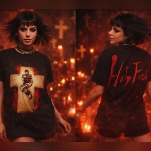 Demi Lavato CROSS BED T-SHIRT Holy F*ck Size Medium NEW!